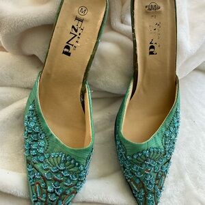 Sequined mules